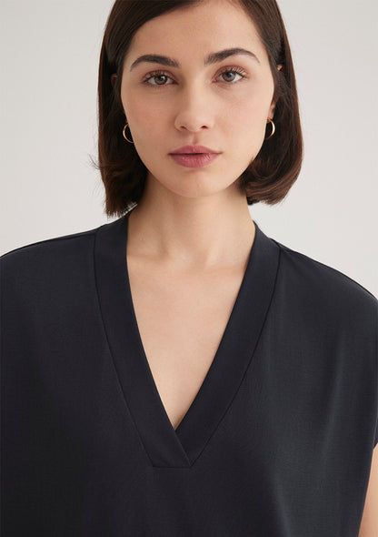 Lux Touch V Neck Black T-Shirt
