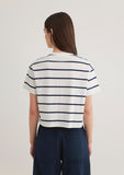 Navy Striped Crop T-Shirt