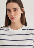 Navy Striped Crop T-Shirt