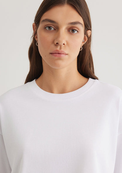White Basic Crop T-Shirt