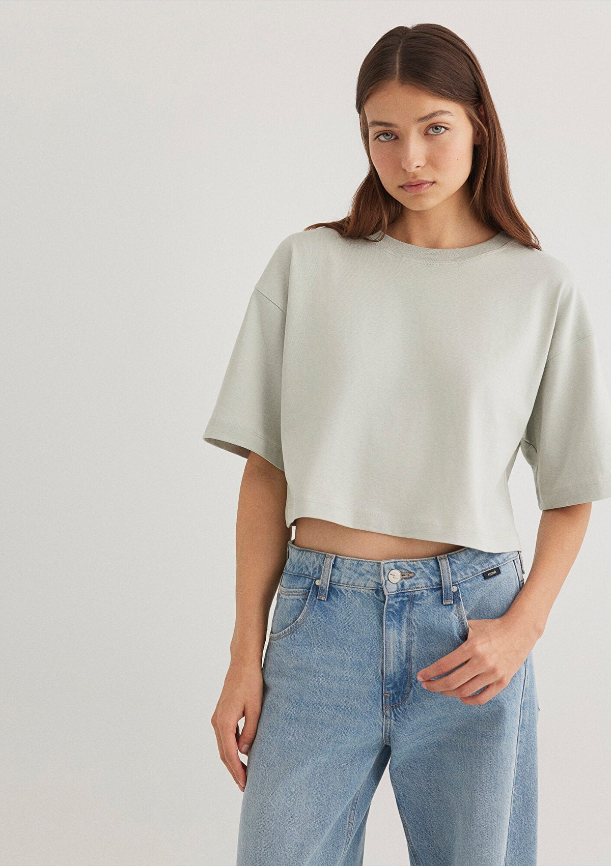 Grey Crop T-Shirt