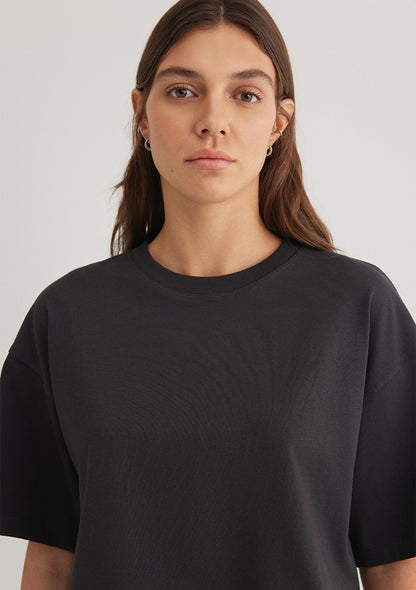 Anthracite Basic Crop T-Shirt