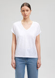 V Neck White Basic T-Shirt