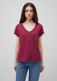 V Neck Pink Basic T-Shirt