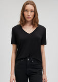 V Neck Black Basic T-Shirt