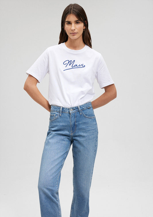Mavi Jeans Printed White T-Shirt