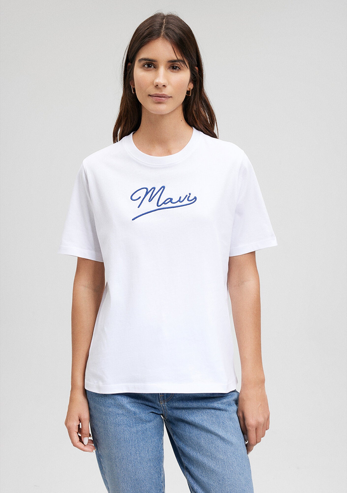 Mavi Jeans Printed White T-Shirt