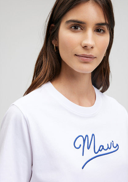 Mavi Jeans Printed White T-Shirt