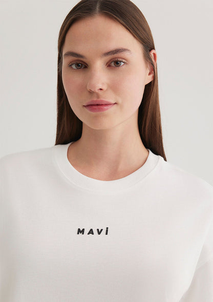 Mavi Logo Printed White T-Shirt