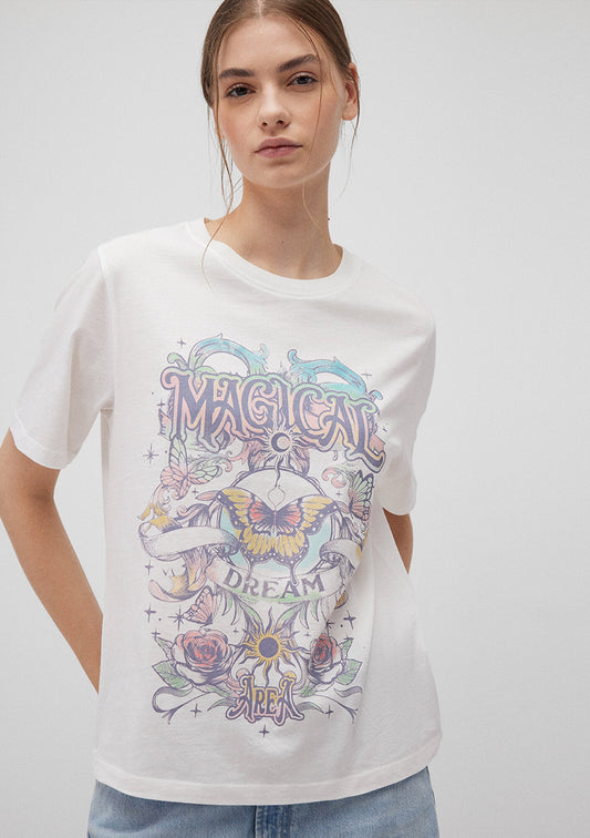 Printed White T-Shirt