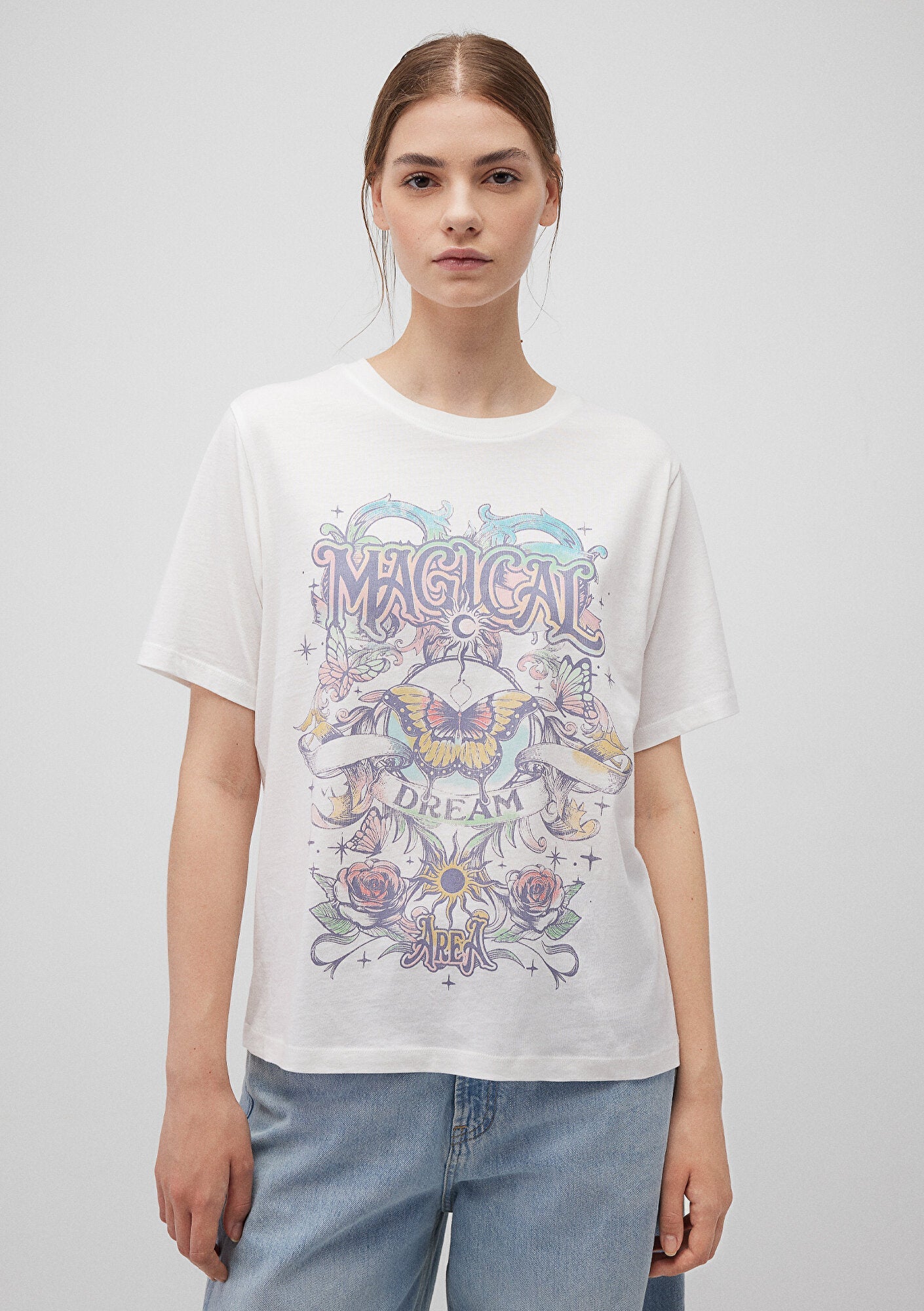 Printed White T-Shirt