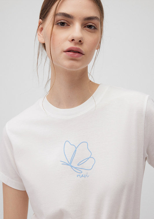 Printed White T-Shirt