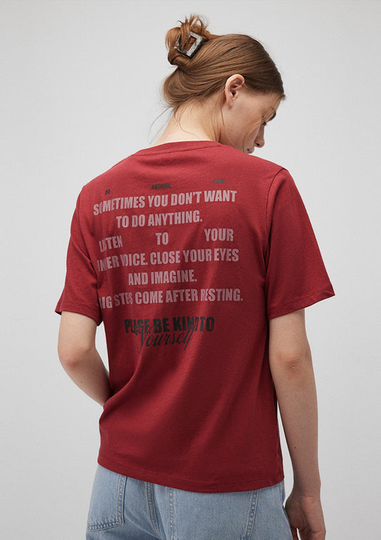 Back Printed Red T-Shirt