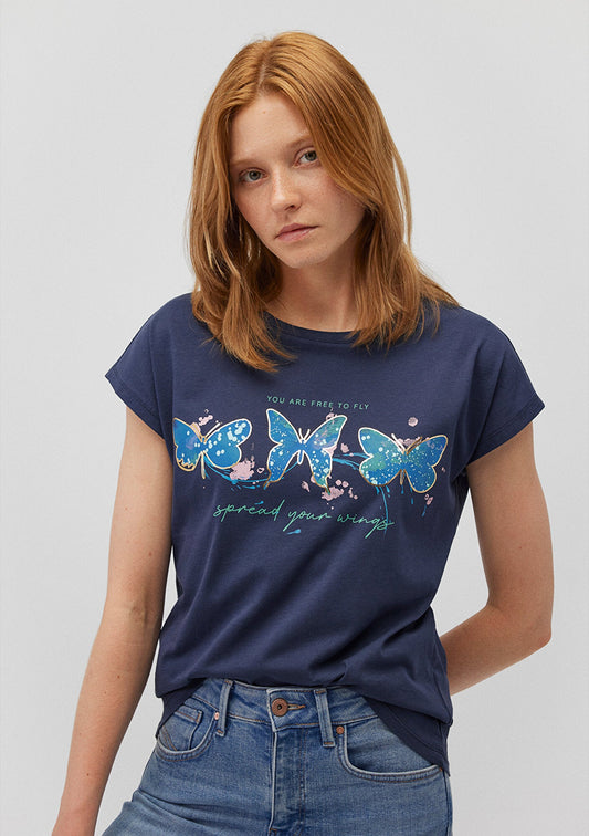 Printed Navy T-Shirt