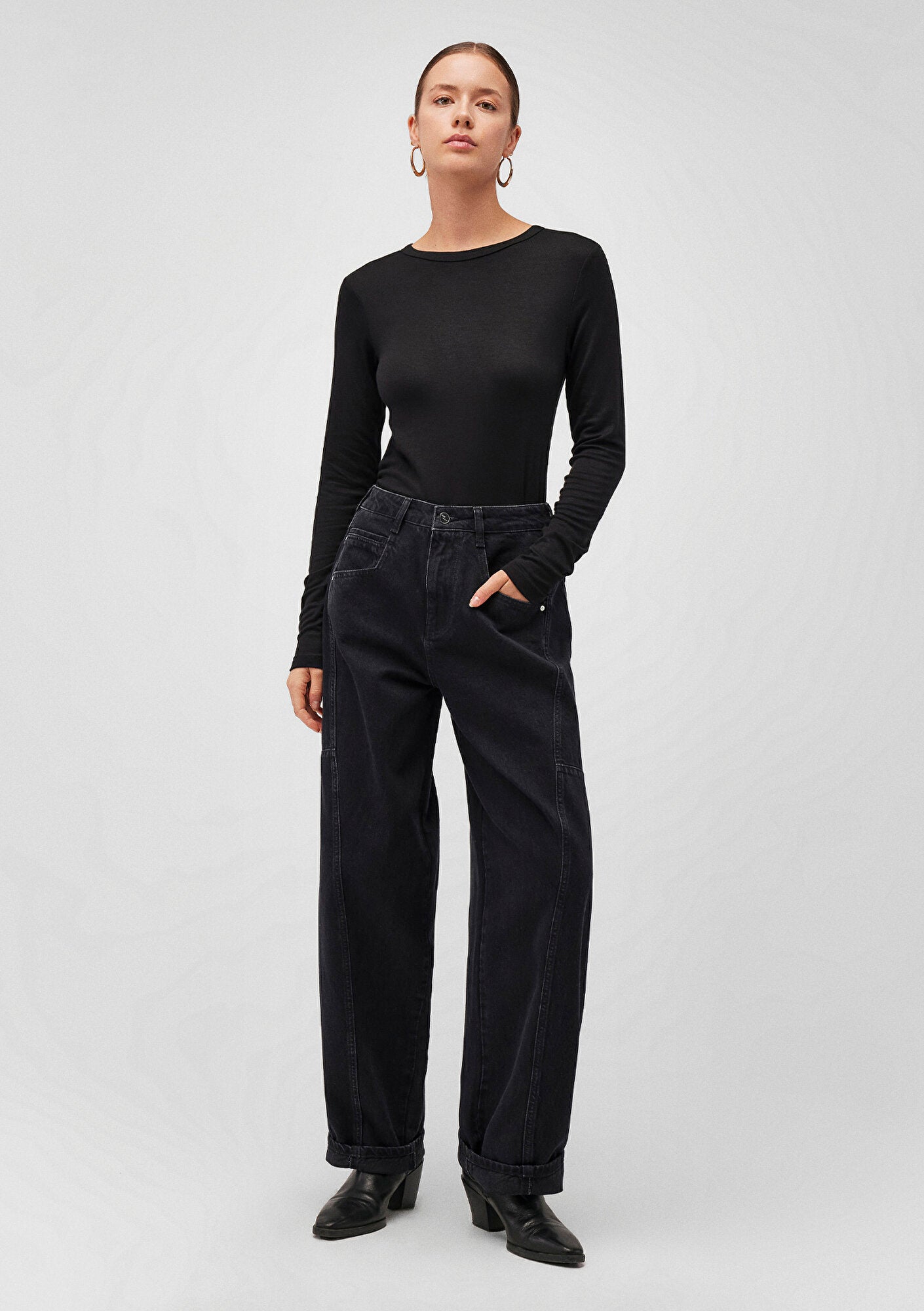 Black Long Sleeve Basic T-Shirt