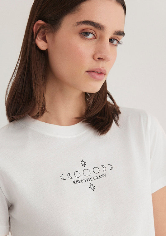 Ecru Astrology Printed T-Shirt