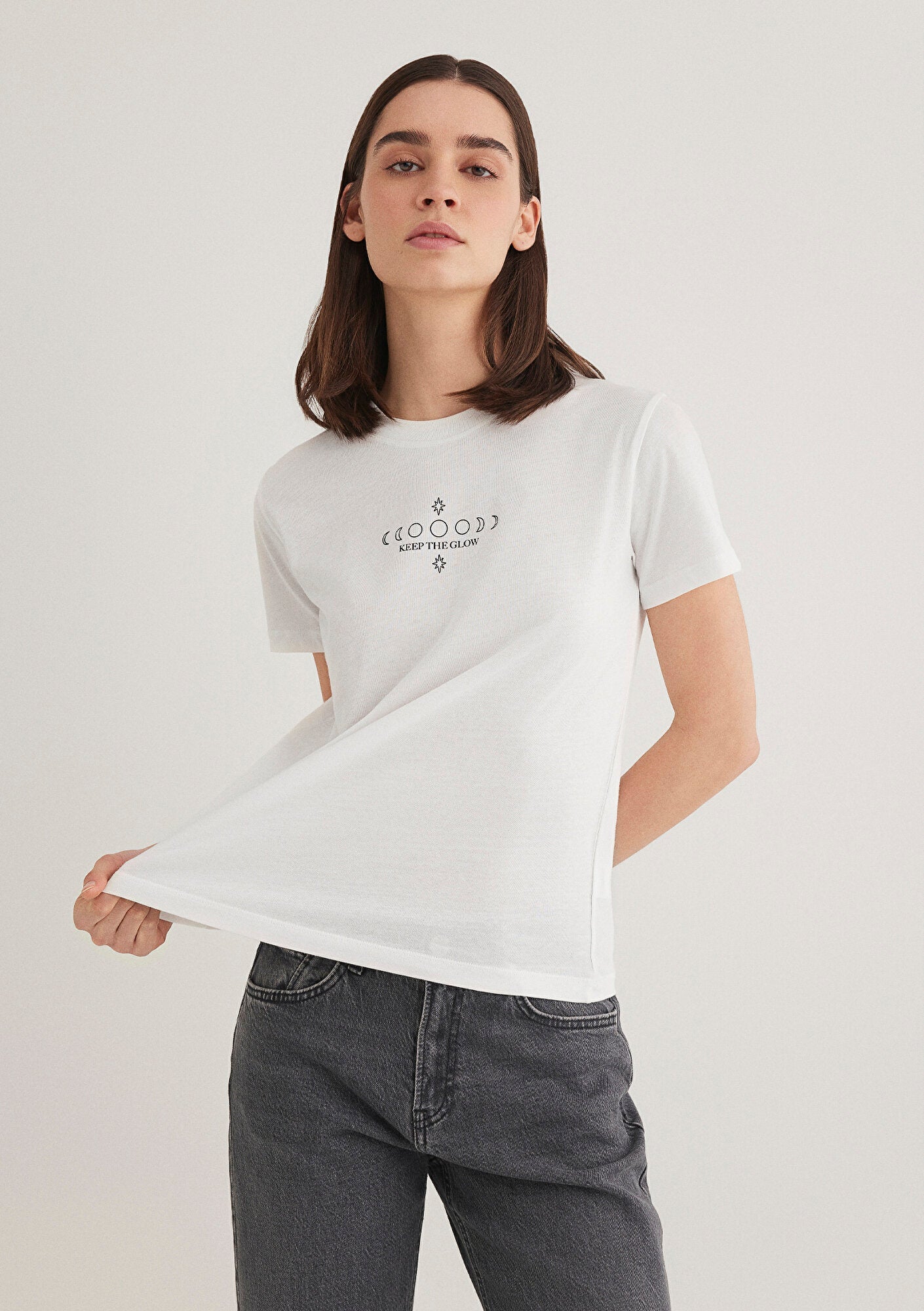Ecru Astrology Printed T-Shirt
