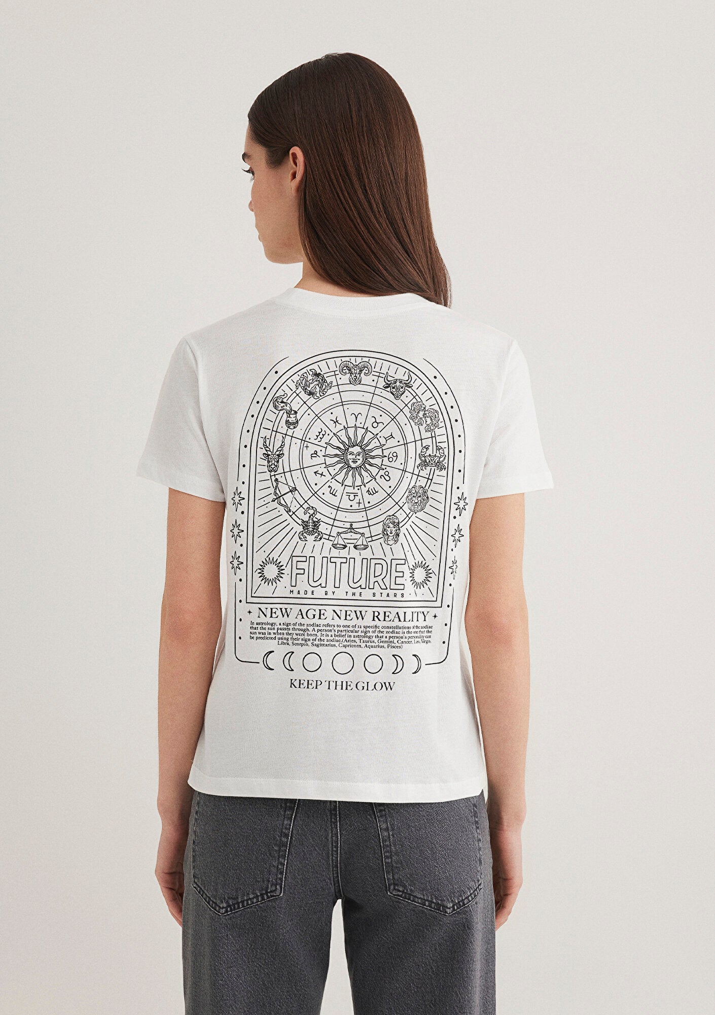 Ecru Astrology Printed T-Shirt