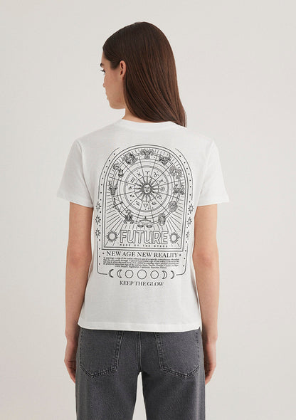 Ecru Astrology Printed T-Shirt