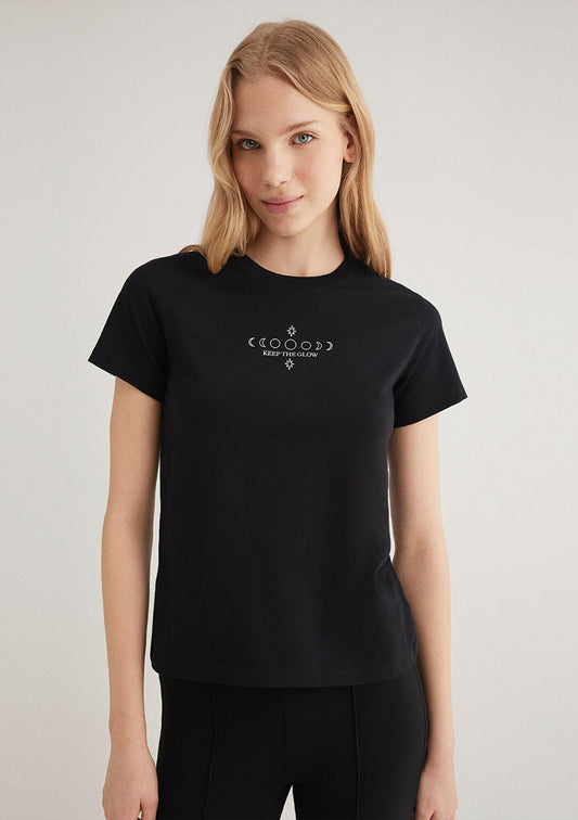 Black Astrology Printed T-Shirt