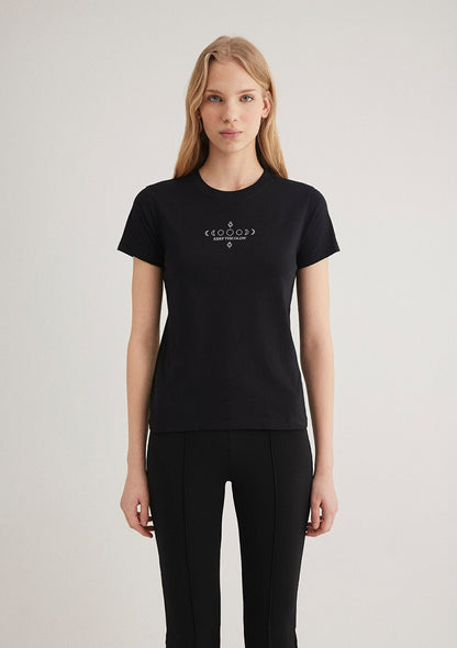 Black Astrology Printed T-Shirt