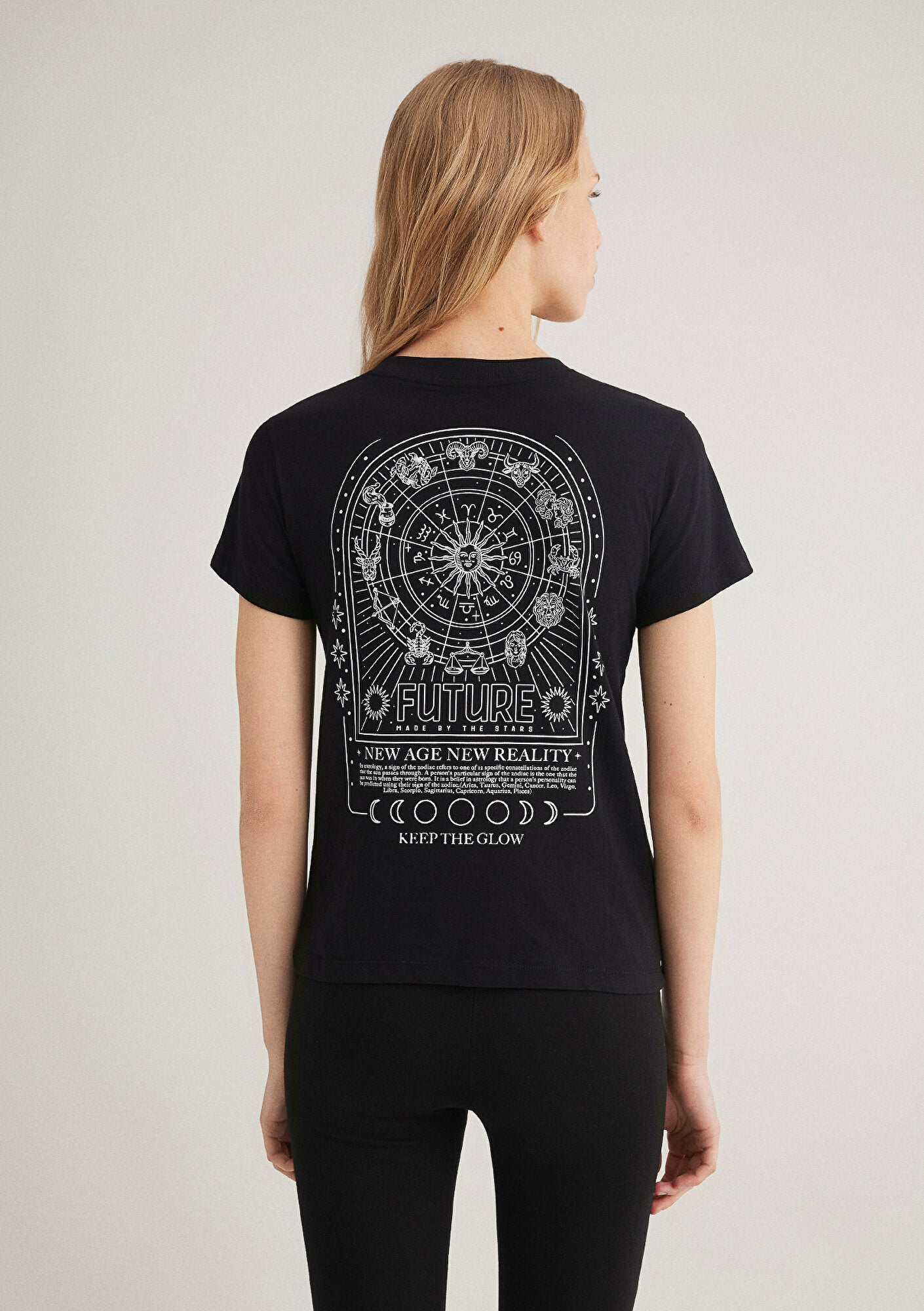 Black Astrology Printed T-Shirt