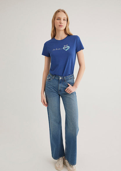 Bicycle Printed Blue T-shirt