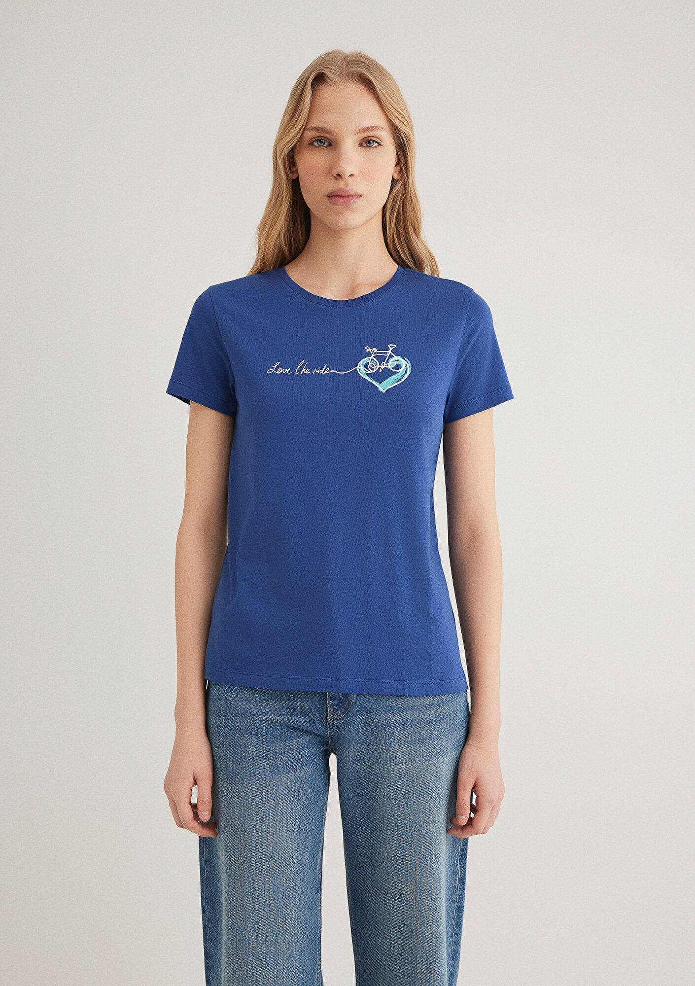 Bicycle Printed Blue T-shirt