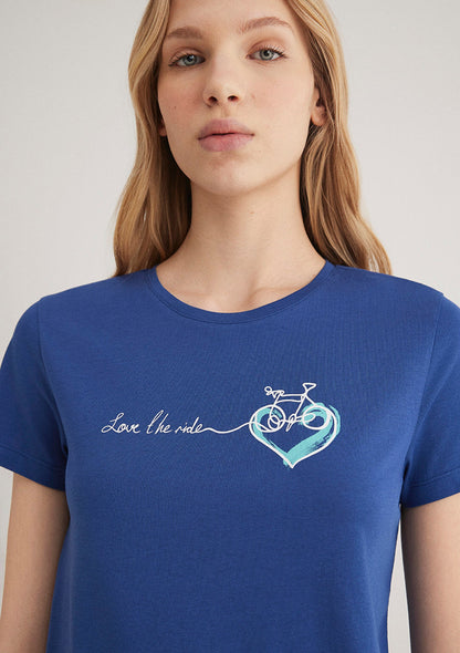 Bicycle Printed Blue T-shirt