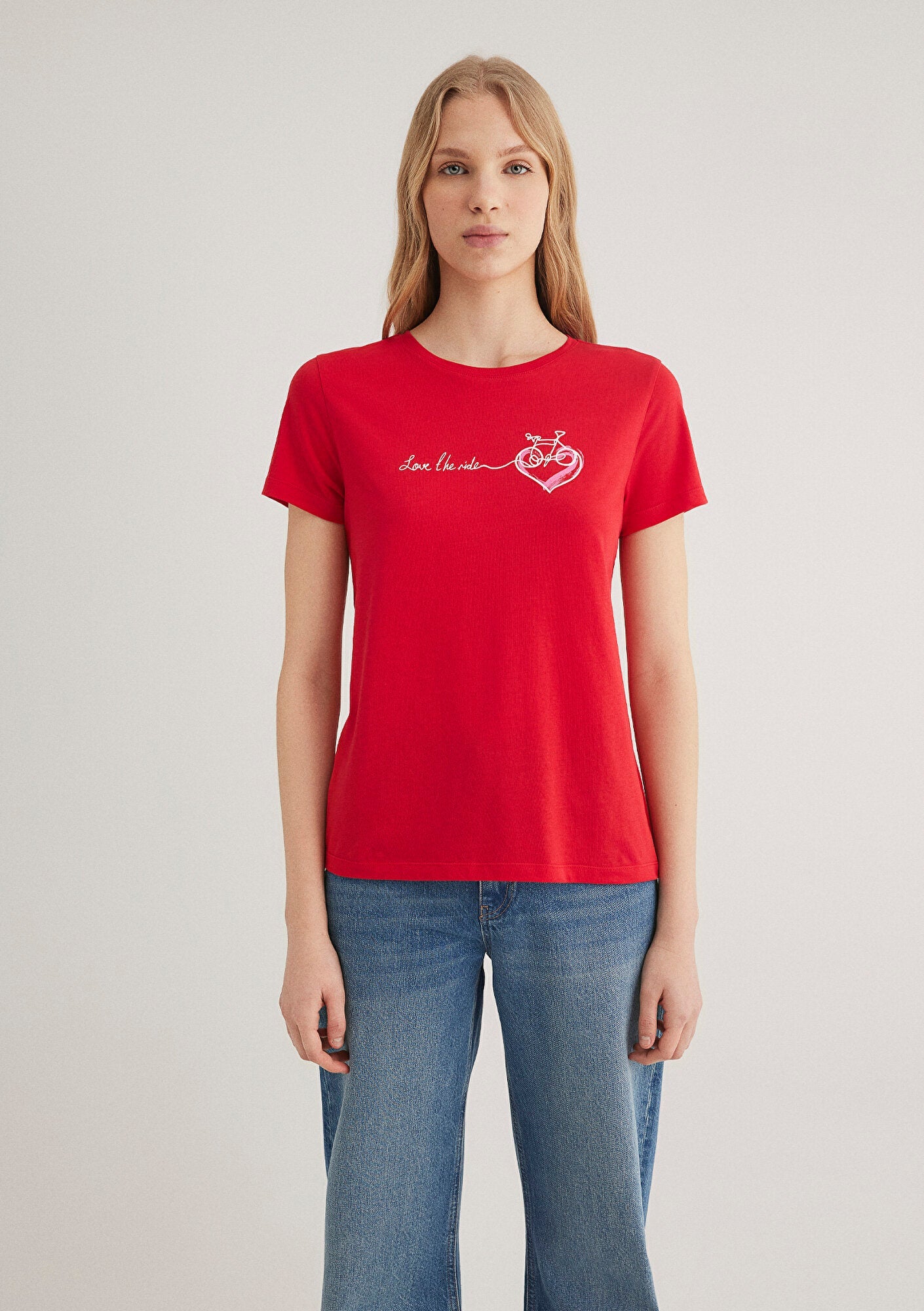 Bicycle Printed Red T-shirt