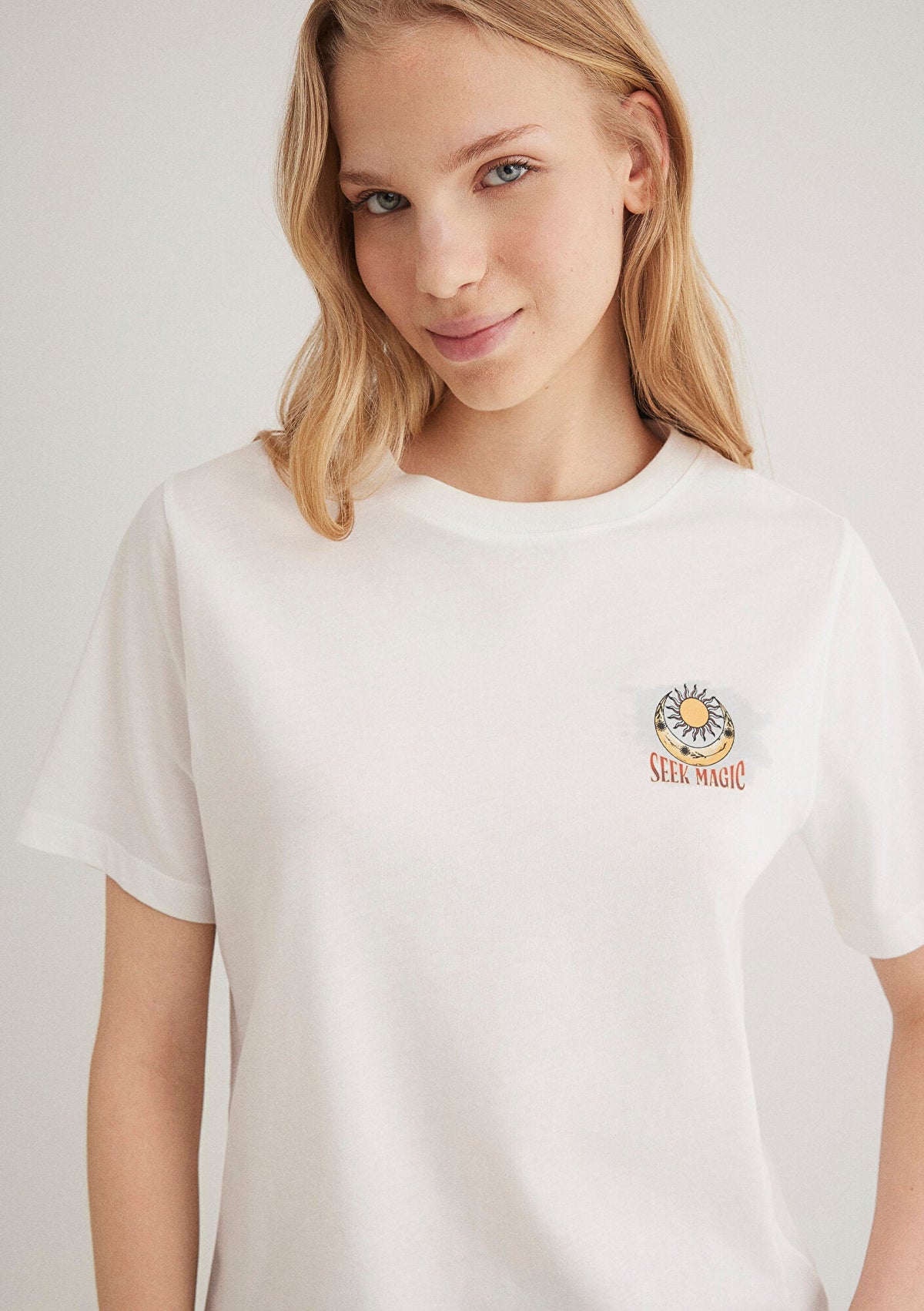 Astrology Printed Ecru T-shirt