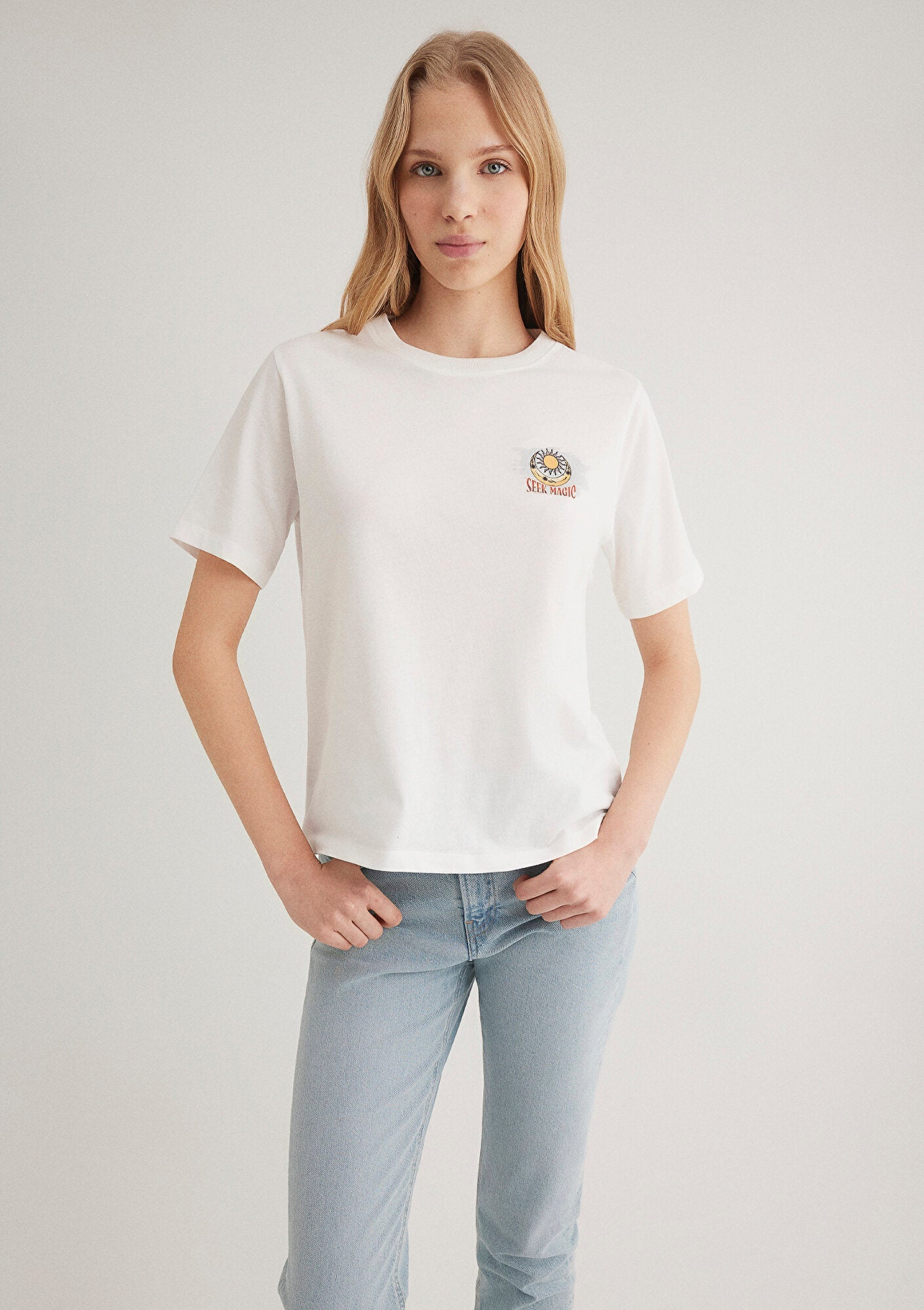 Astrology Printed Ecru T-shirt