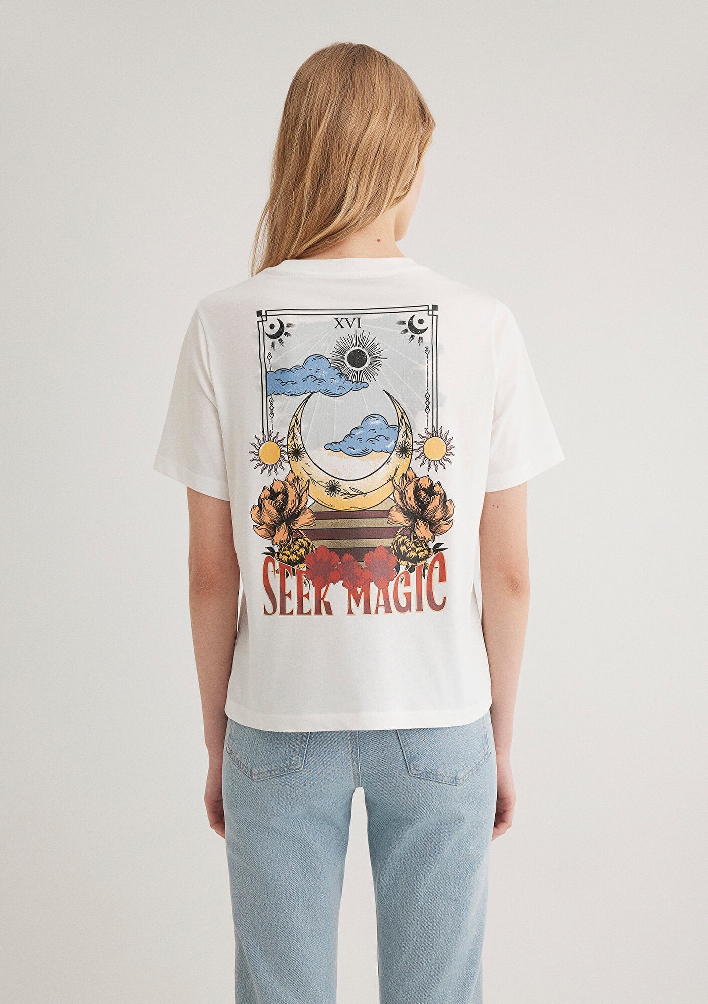 Astrology Printed Ecru T-shirt