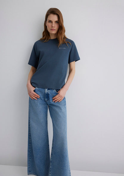 MV Printed Navy T-Shirt