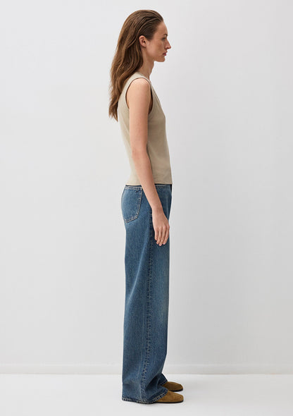 Brown V-Neck Sleeveless Blouse