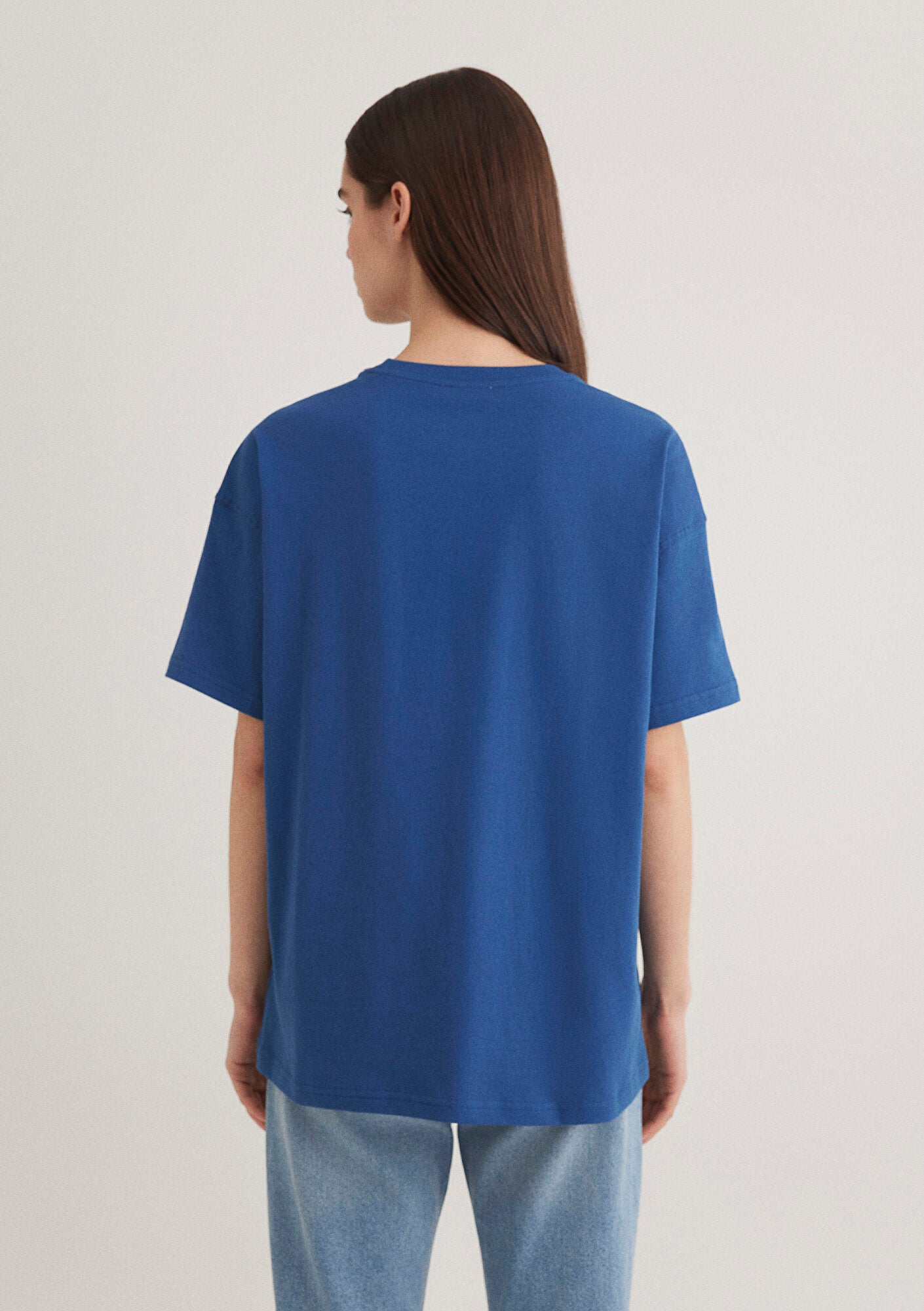 Cat Logo Printed Navy Blue T-shirt