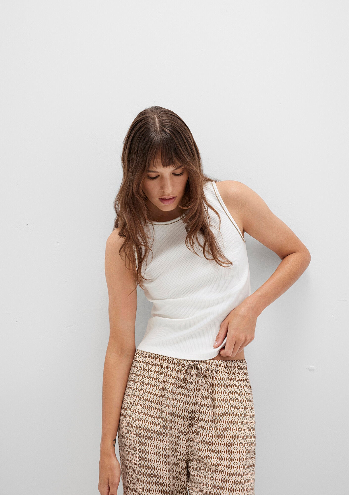 Stitch Detailed White Top