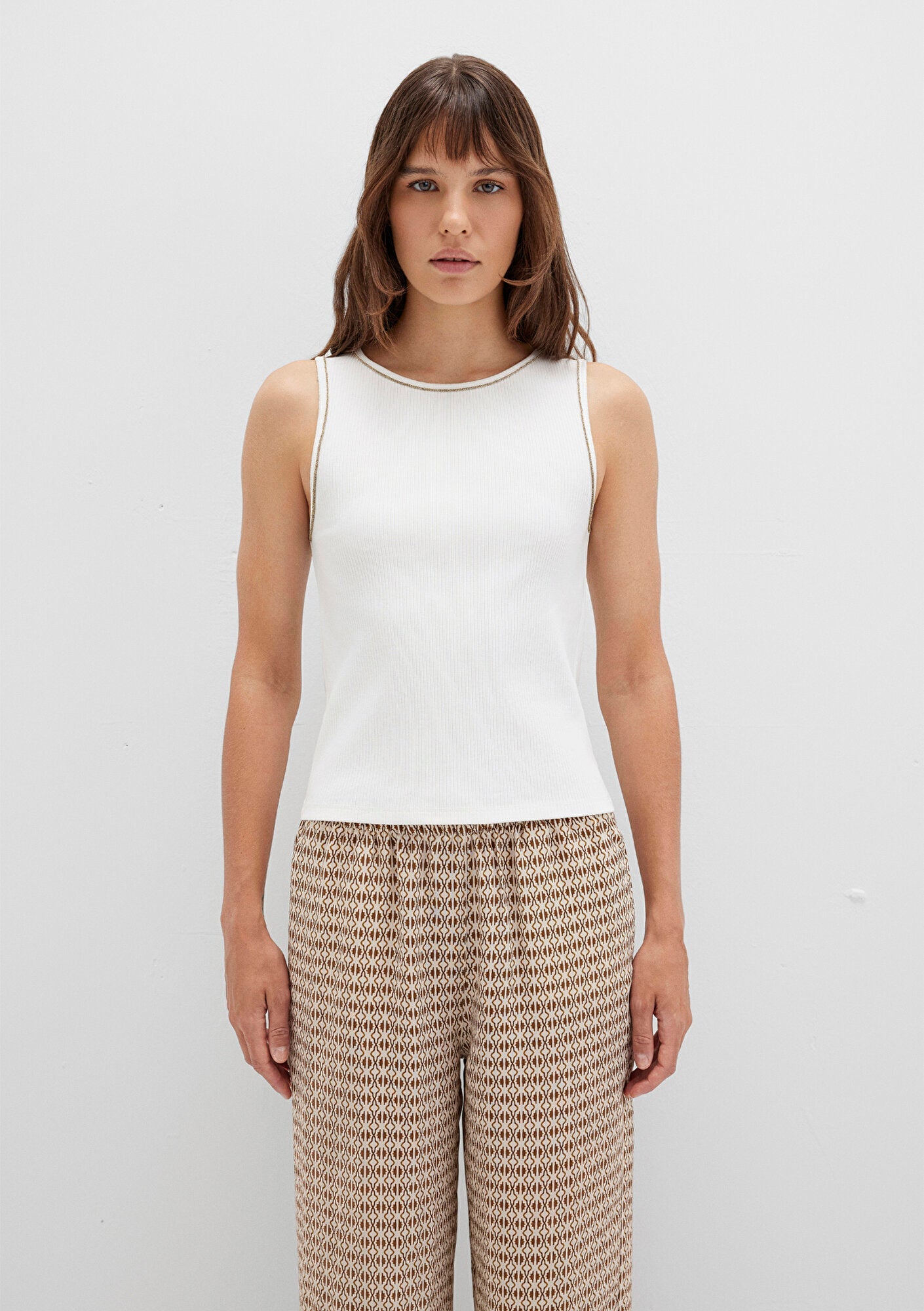 Stitch Detailed White Top