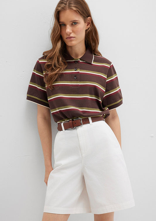 Striped Brown Polo T-Shirt