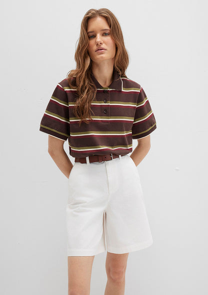 Striped Brown Polo T-Shirt