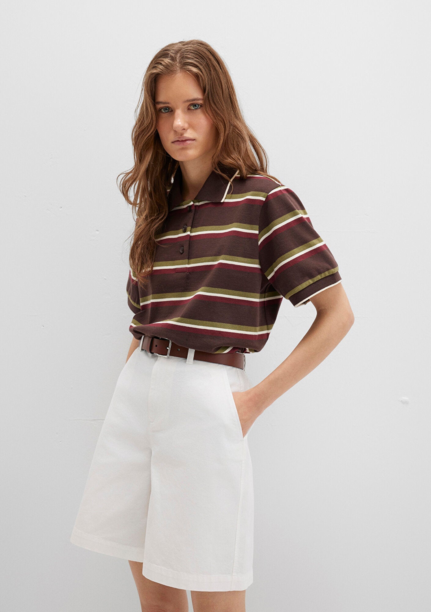 Striped Brown Polo T-Shirt