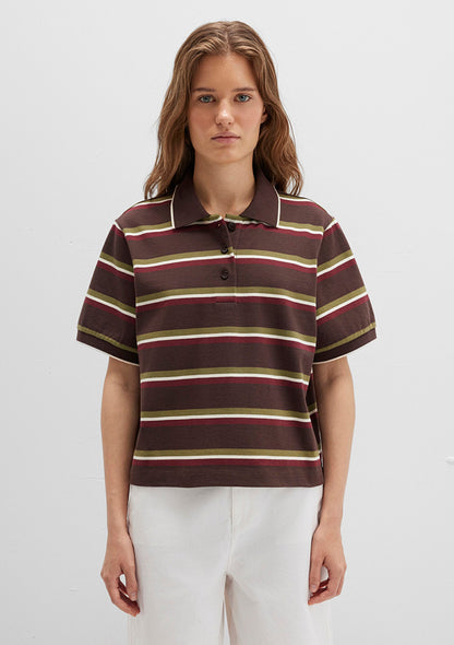 Striped Brown Polo T-Shirt
