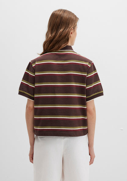 Striped Brown Polo T-Shirt