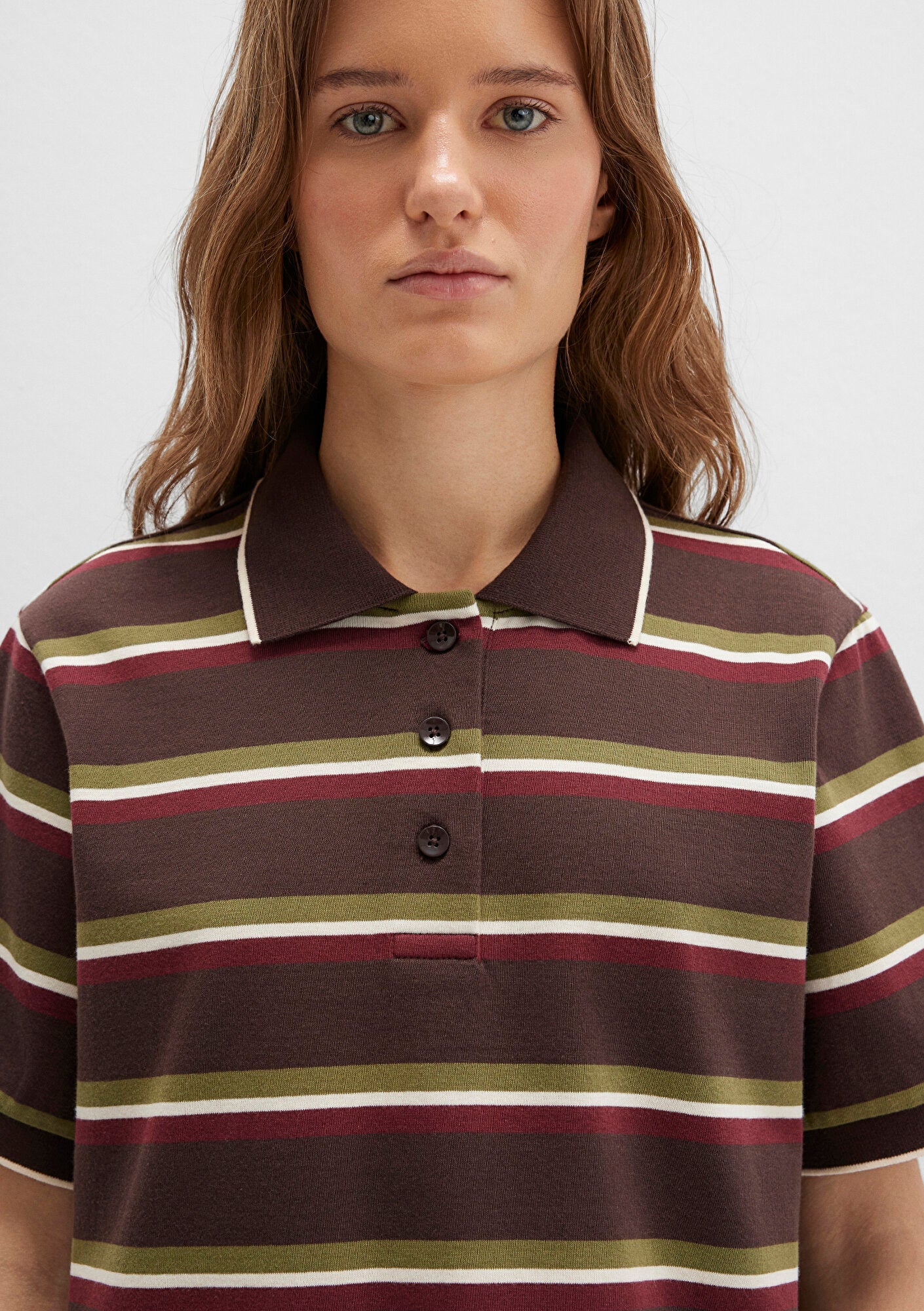 Striped Brown Polo T-Shirt