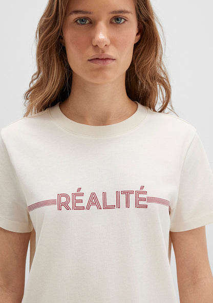 Realite Printed Ecru T-Shirt