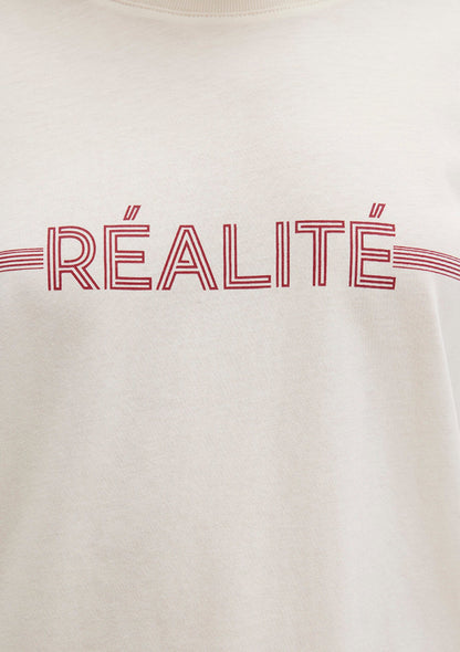 Realite Printed Ecru T-Shirt