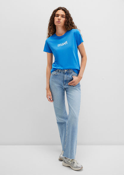 Mavi Cat Printed Blue T-Shirt