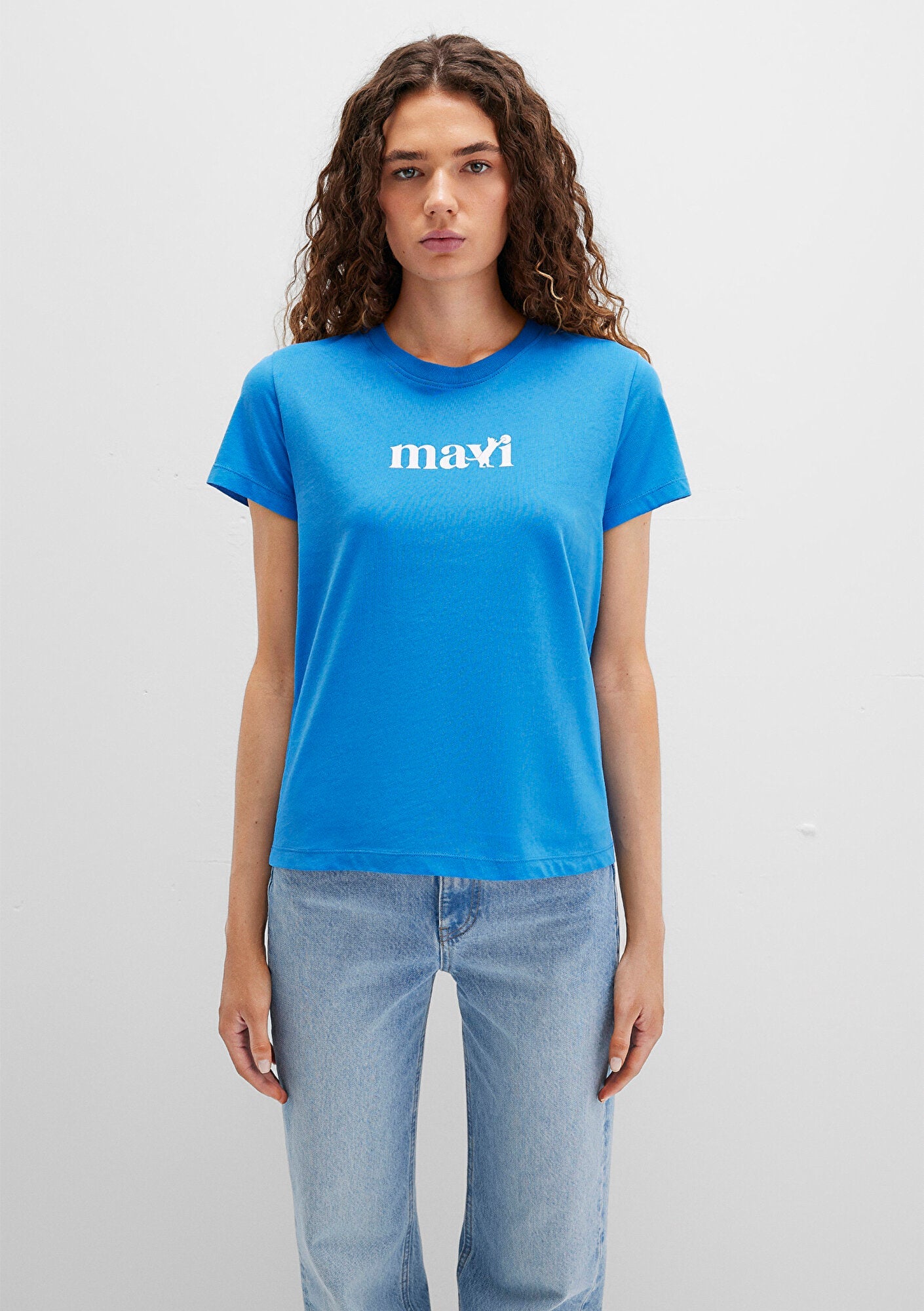 Mavi Cat Printed Blue T-Shirt