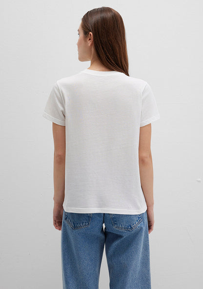 Cat Printed White T-Shirt