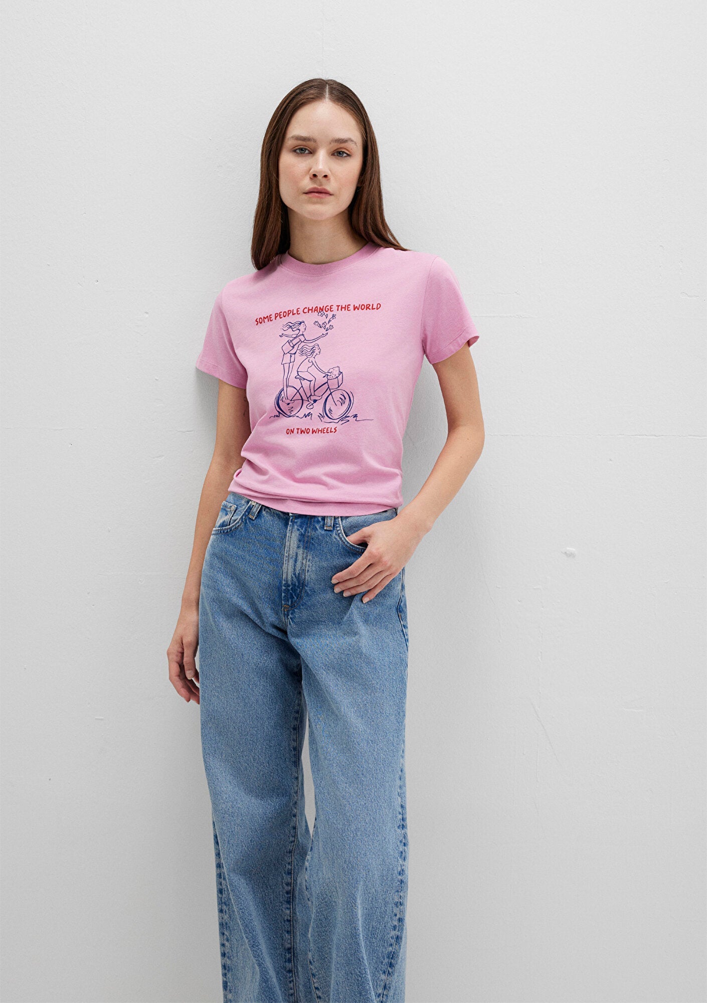 Bicycle Printed Pink T-Thirt